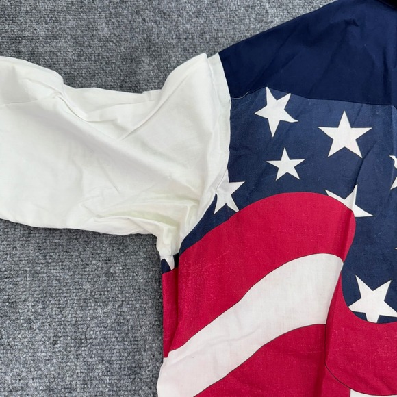 Wrangler Shirt Men 17.5 36 XL Xlong Tails American Flag Western Button Up *FLAWS - Picture 14 of 16